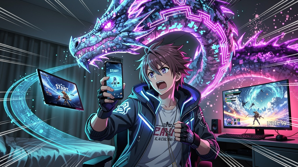 Anime style landing page hero images