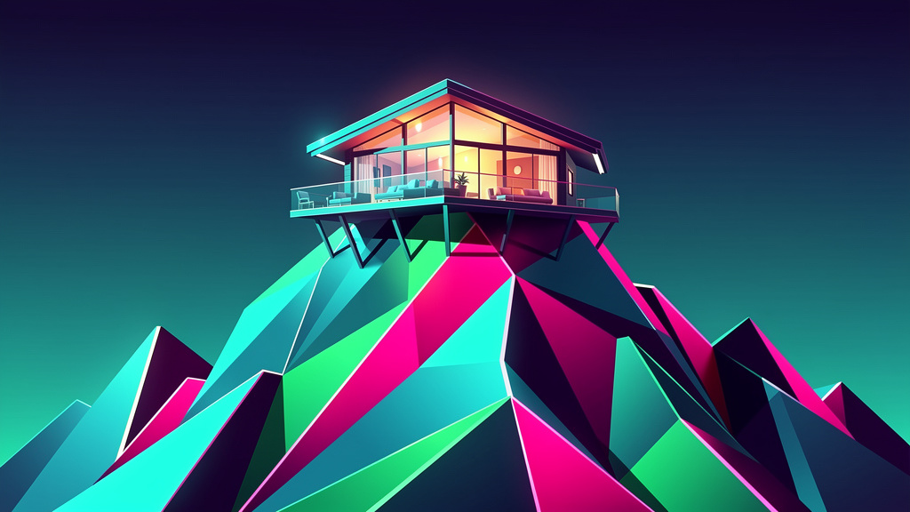 Neon Geo style reddit post images