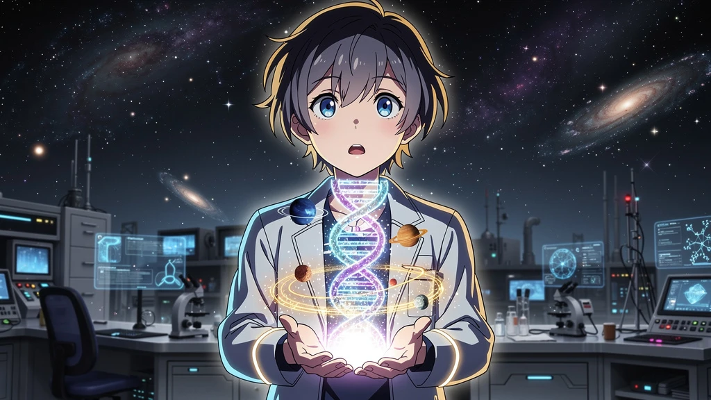 AI hero image for science blog in anime style